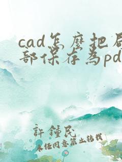 cad怎么把局部保存为pdf