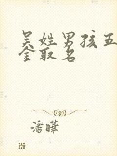 吴姓男孩五行缺金取名