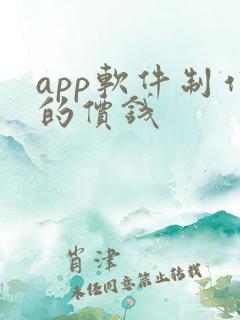 app软件制作的价钱