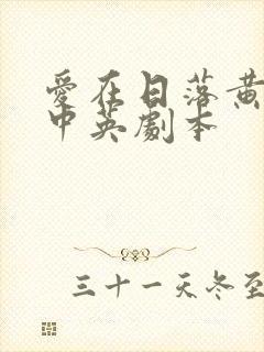 爱在日落黄昏时中英剧本