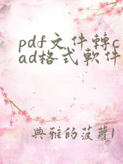 pdf文件转cad格式软件哪个好