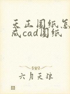 天正图纸怎么转成cad图纸