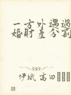 一方外遇过错离婚财产分割