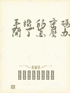 手机的密码解不开了怎么办