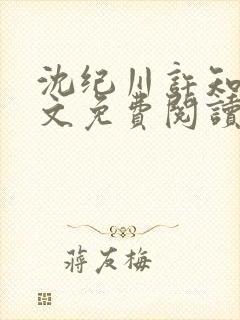 沈纪川许知夏全文免费阅读