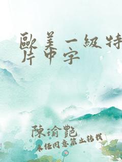 欧美一级特黄大片中字