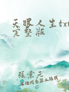 天眼人生txt完整版