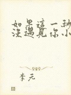 如果这一秒,我没遇见你小说