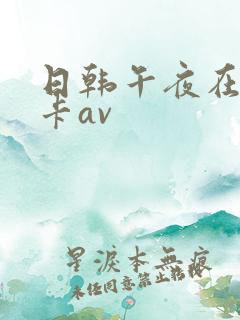 日韩午夜在线不卡av