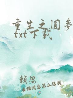 重生之圆梦人生 txt下载