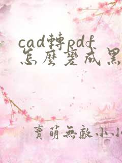 cad转pdf怎么变成黑白色