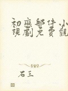 初恋那件小事电视剧免费观看全集