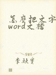 怎么把文字改成word文档