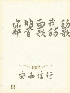 你明白我的爱是哪首歌的歌词