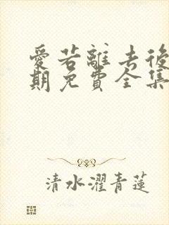 爱若离去后会无期免费全集