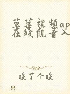 草莓视频app在线观看入口