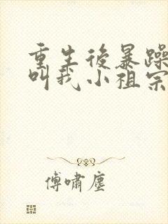 重生后暴躁大佬叫我小祖宗