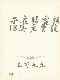 子夜归电视剧第18集免费观看