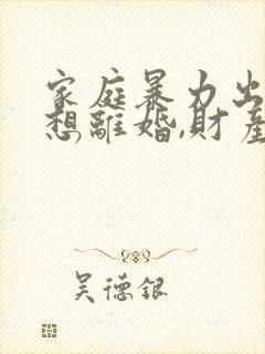 家庭暴力出轨,想离婚,财产怎么分割