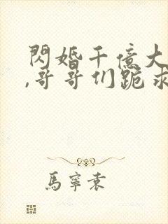 闪婚千亿大佬后,哥哥们跪求原谅 小说