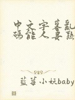 中文字幕乱码乱码能人妻熟女