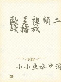 欧美视频二区在线播放