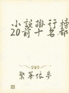 小说排行榜2020前十名都市