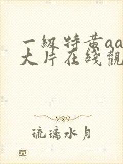 一级特黄aaa大片在线观看_国产一级