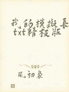 我的模拟长生路 txt精校版