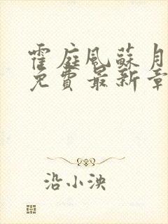 霍庭风苏月小说免费最新章节更新时