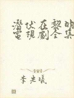 潜伏在黎明之前电视剧全集免费观看剧情