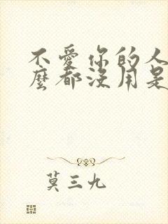 不爱你的人说什么都没用是什么歌