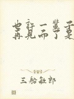 也许一辈子不会再见面了是什么歌