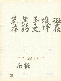 苹果手机微信保存的文件在哪里