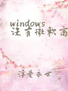 windows没有微软商店
