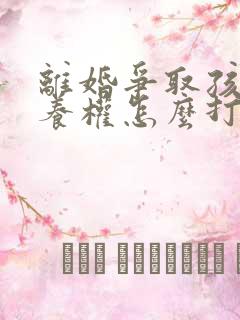 离婚争取孩子抚养权怎么打官司