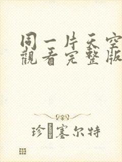 同一片天空免费观看完整版在线全集