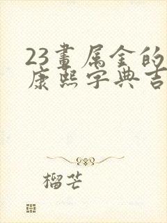 23画属金的字康熙字典吉利字