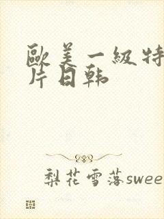 欧美一级特黄大片日韩