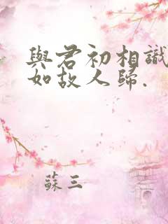 与君初相识,犹如故人归.