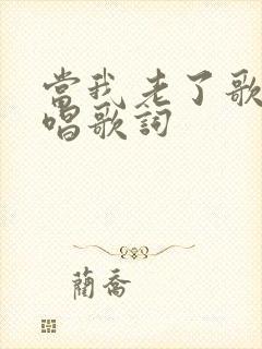 当我老了歌曲原唱歌词