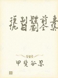 复制体前妻的复仇日剧全集免费观看