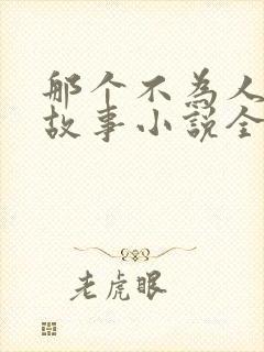 那个不为人知的故事小说全文免费阅读无弹窗