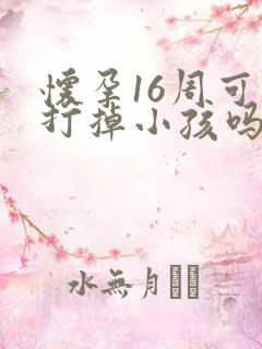 怀孕16周可以打掉小孩吗