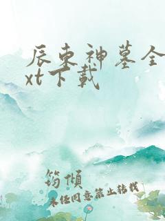 辰东神墓全本txt下载