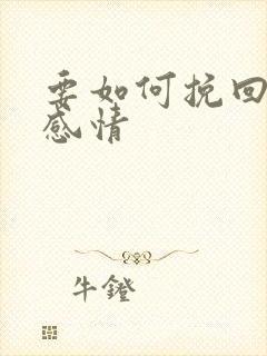 要如何挽回一段感情