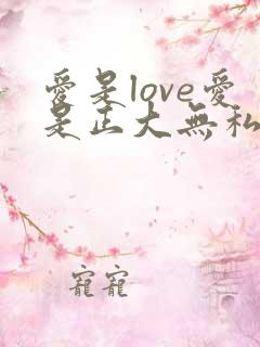 爱是love爱是正大无私的奉献