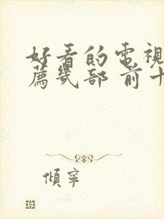 好看的电视剧推荐几部 前十名2024