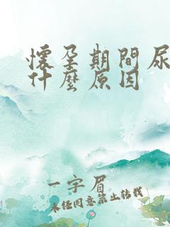 怀孕期间尿多是什么原因