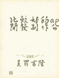 比较好的app开发制作公司